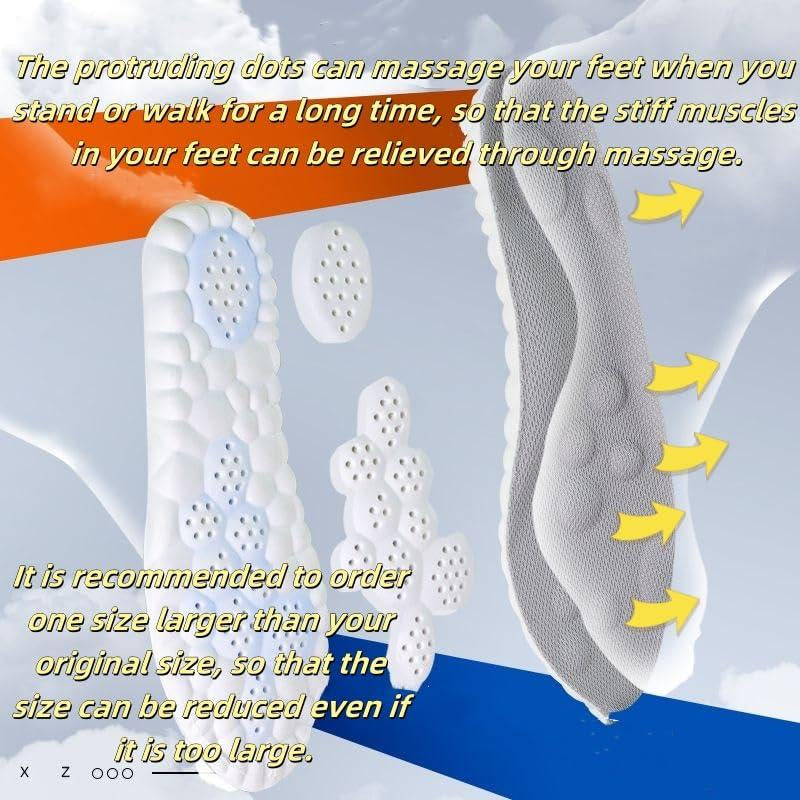 Soft Elastic Breathable Shoe Insoles - Lightweight and Sweat Absorbent, Comfortable for Non Tiring Feet in Bedroom Footwear